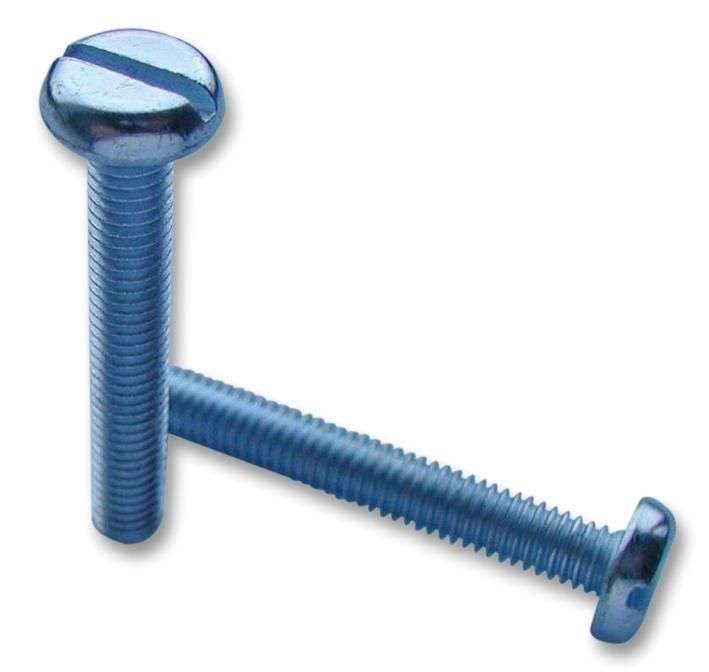 TR Fastenings (M312 PSBRMCN100-) Machine Screw, M3, 12 mm, Brass, Nickel