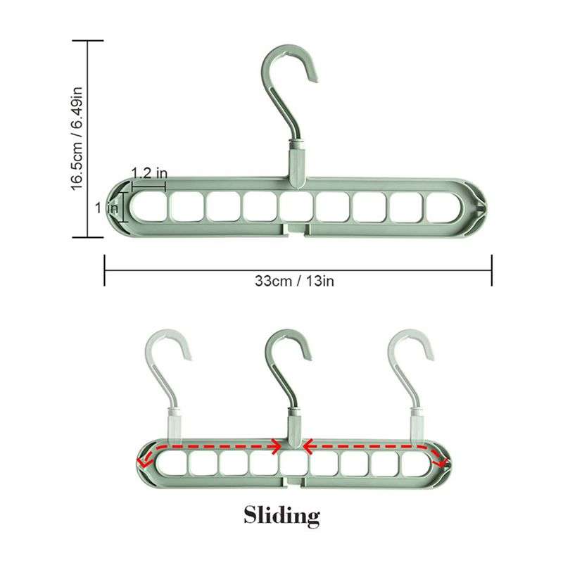 Slide Space Saving Clothes Hanger Organizer - 5 Pack