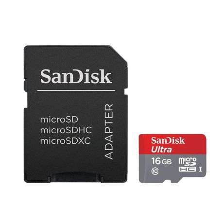 SanDisk 16GB 80 Mb/s Ultra Micro UHS-I SDHC With Adaptor