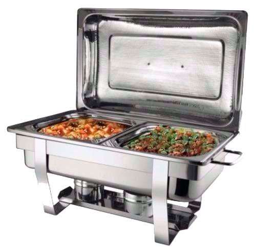 Stainless Steel 16 Liter Dual Tray Chafing Dish - Food Warmer (PLEASE READ DESCRIPTION)