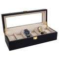 Jack Brown Luxury 6-Slot Carbon Fiber Watch Display Box - Black (Refurbished)