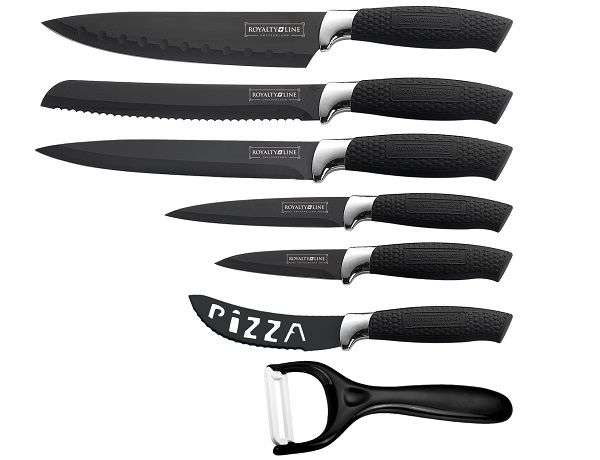 Royalty Line Non-Stick Coating Knife Set 6-Piece - Black