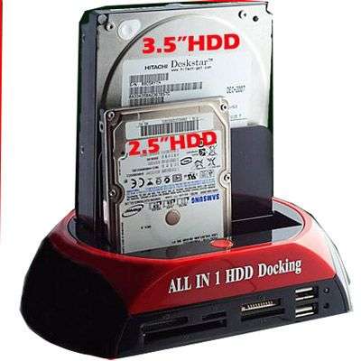 All-in-1 Dual Hard Drive HDD Docking Station with One Touch Backup for 2.5"