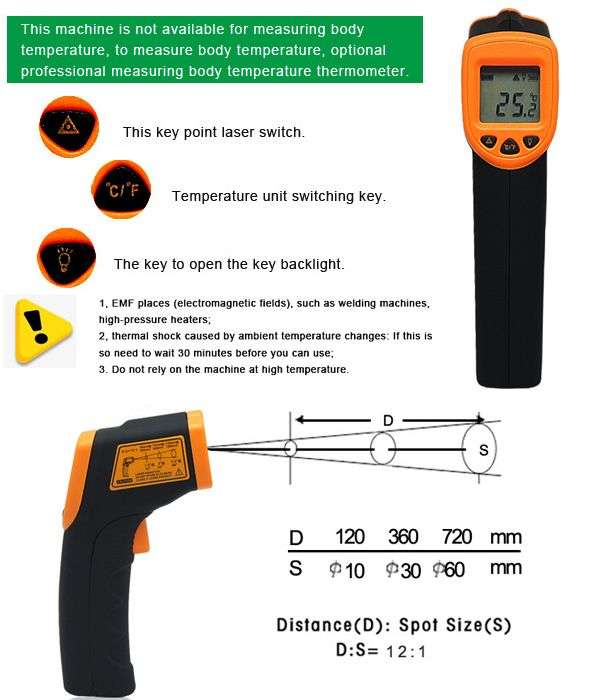 Non-Contact Digital Laser Infrared Temperature Gun