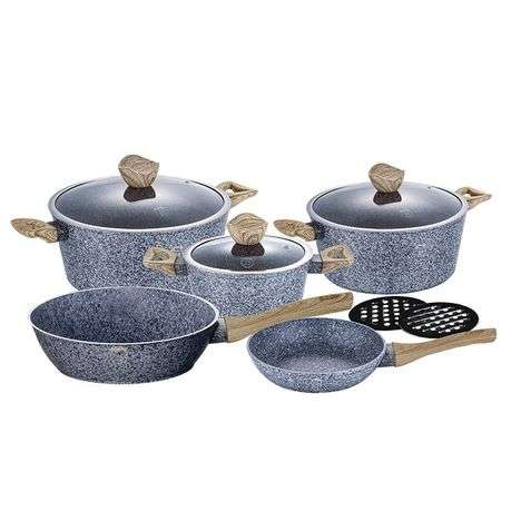 Berlinger Haus 9 Pieces Marble Coating Forest Line Cookware Set (READ THE DESCRIPTION)