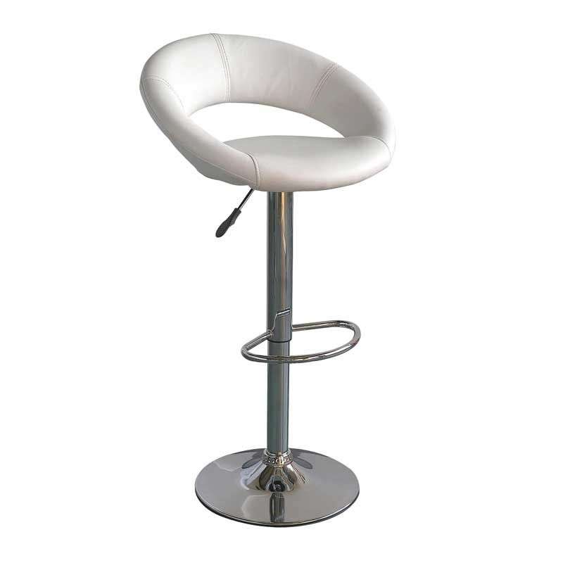 Touch Leather Bar Stool - White