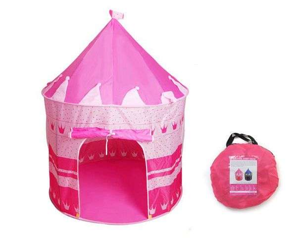 Pink Princess Castle Tent Portable Play Tent For Girls