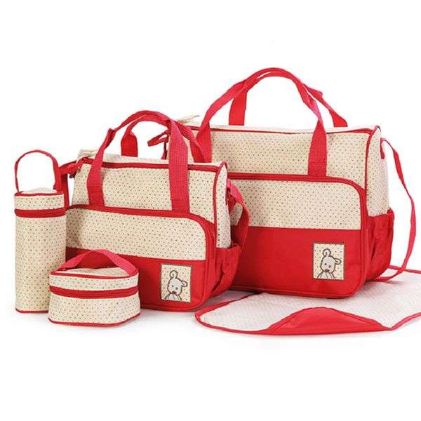 5 in 1 Multifunctional Diaper Bag (RED)