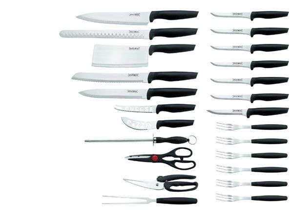Royalty Line - 23 Pieces Stainless Steel Knife Set - Black