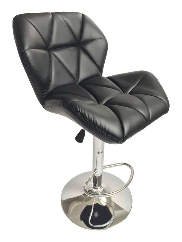 Set of 2 Adjustable Kitchen Bar Stools - Black