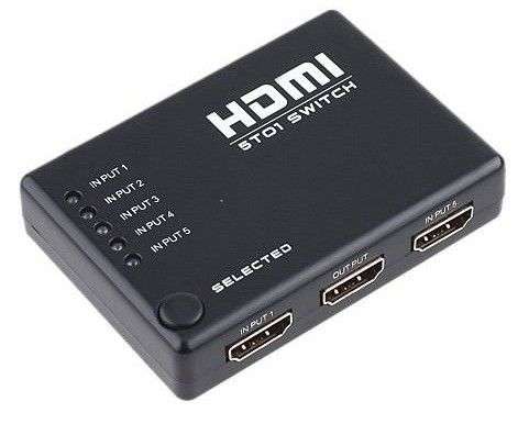 5-Port HDMI Switch with IR Remote Control