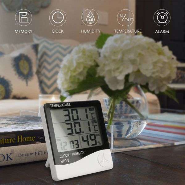 Temperature and Humidity Monitor Alarm Clock - OPEN BOX