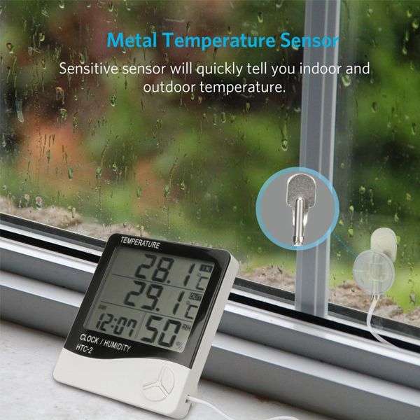 Temperature and Humidity Monitor Alarm Clock - OPEN BOX