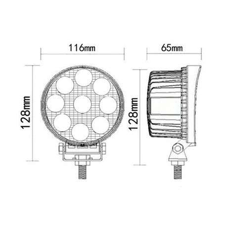 27W 9 LED Flood Off Road Round Work Light