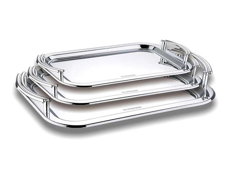 Blaumann 3 Pieces Stainless Steel Serving Tray Set (DISPLAY MODEL)