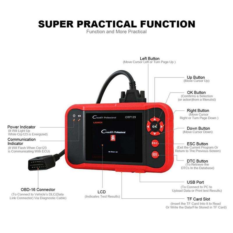 Launch Creader CRP129/Creader VIII Diagnostic Tool (Parallel Import) - Open Box
