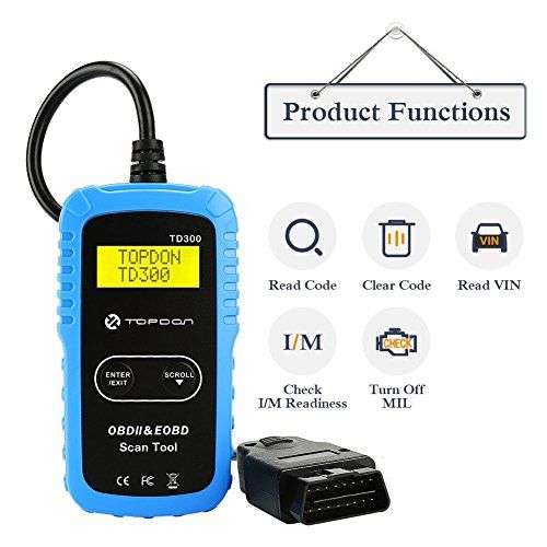 TOPDON TD300 OBD2 Scanner Code Reader with Engine Light Turn-Off - Open Box