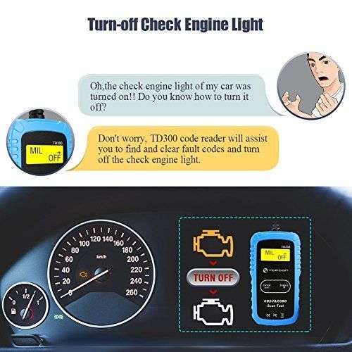 TOPDON TD300 OBD2 Scanner Code Reader with Engine Light Turn-Off - Open Box