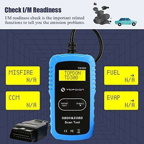 TOPDON TD300 OBD2 Scanner Code Reader with Engine Light Turn-Off - Open Box