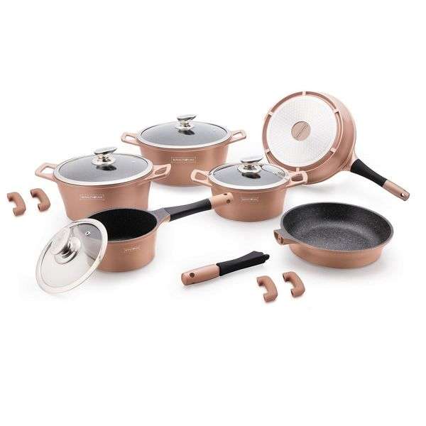 Royalty Line 14 Pieces Marble Coating Cookware Set - Copper (READ THE DESCRIPTION)