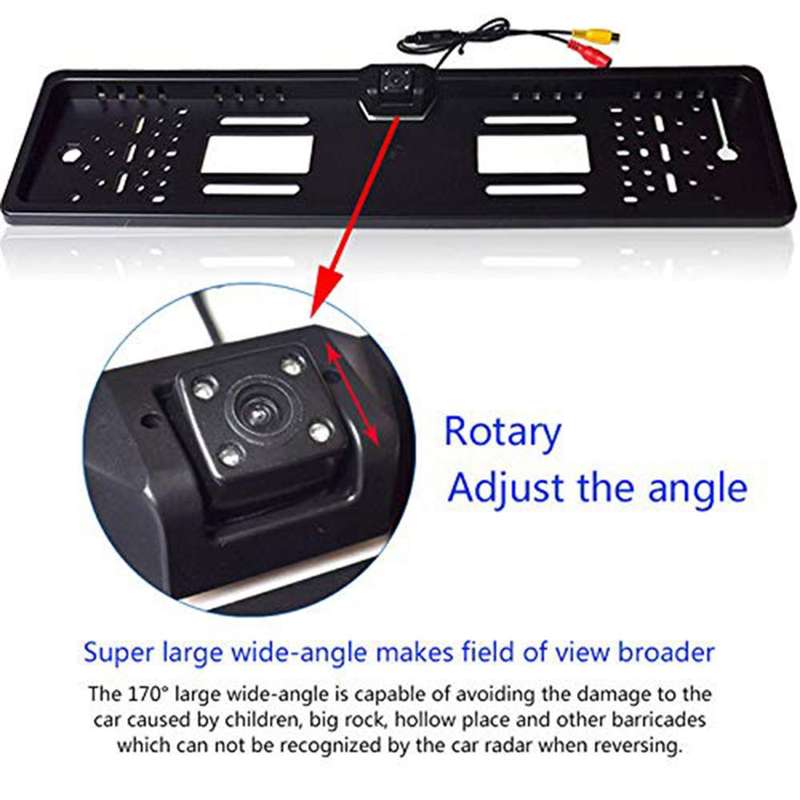 Waterproof EU License Plate with Night vision Car Rearview Camera