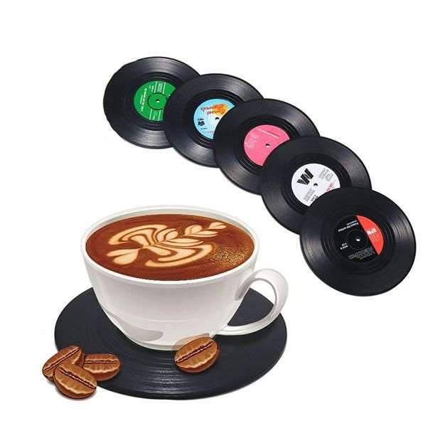 Set of Vinyl Record Coasters