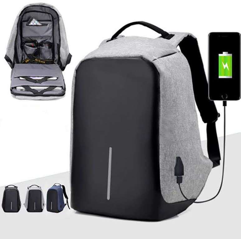 Anti-theft Travel Backpack Laptop School Bag with USB Charging Port