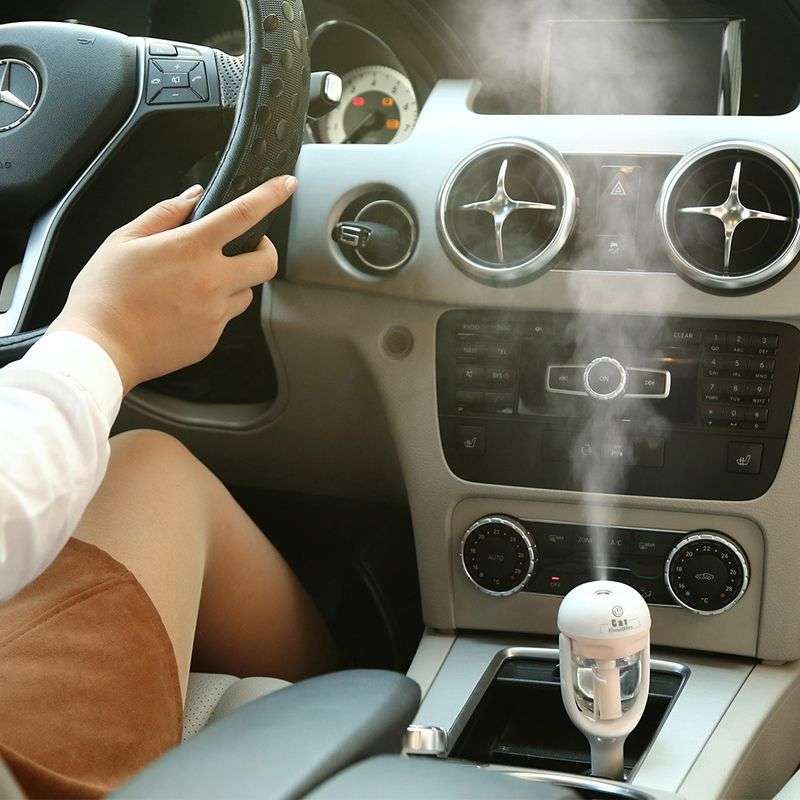 DHAO 12V Car Air freshener Humidifier Air Purifier Aroma Diffuser - Purple