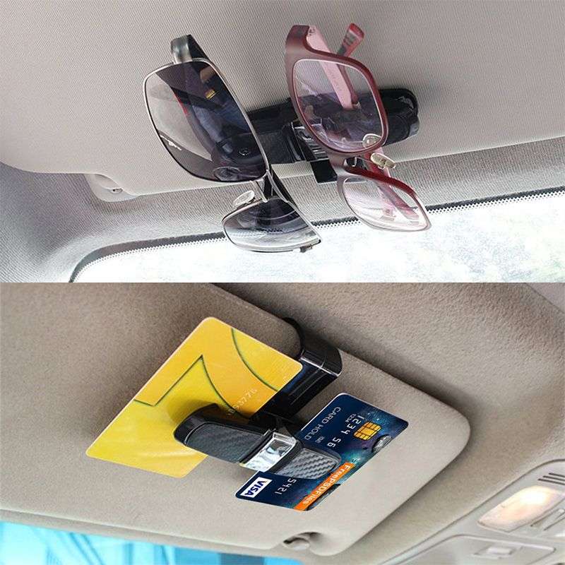 DHAO-Glasses Holders for Car Sun Visor Glasses Mount with Ticket Card Clip