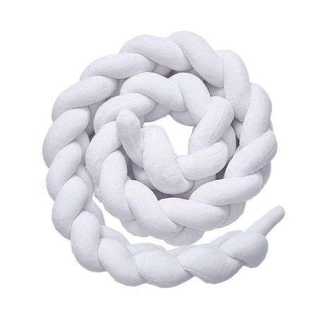 Iconix Extra Wide Braided Baby Cot Bumper - White (READ THE DESCRIPTION)