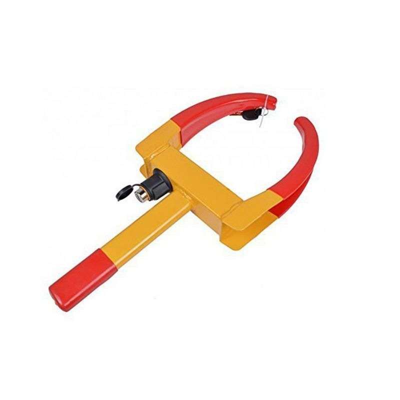 Aoteman Anti-Theft Tyre Wheel Clamp Lock Jammer (Red and Yellow)