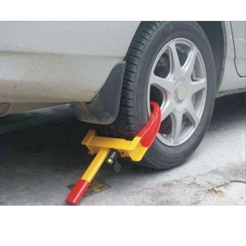 Aoteman Anti-Theft Tyre Wheel Clamp Lock Jammer (Red and Yellow)