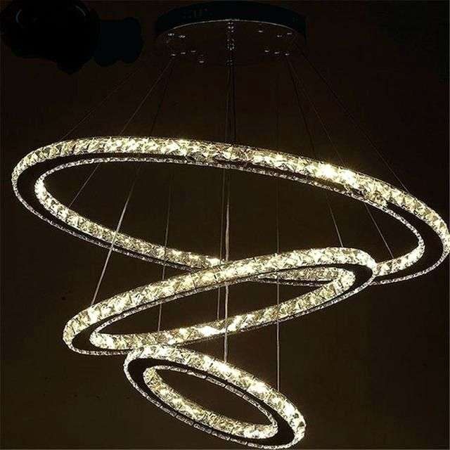 Crystal Chandelier Three Sides Triple Rings