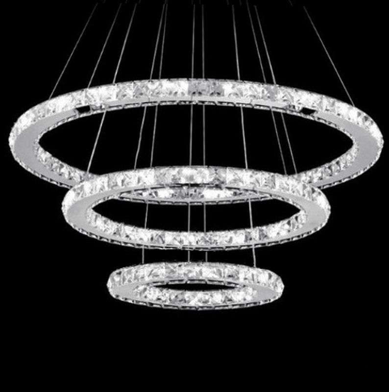 Crystal Chandelier Three Sides Triple Rings