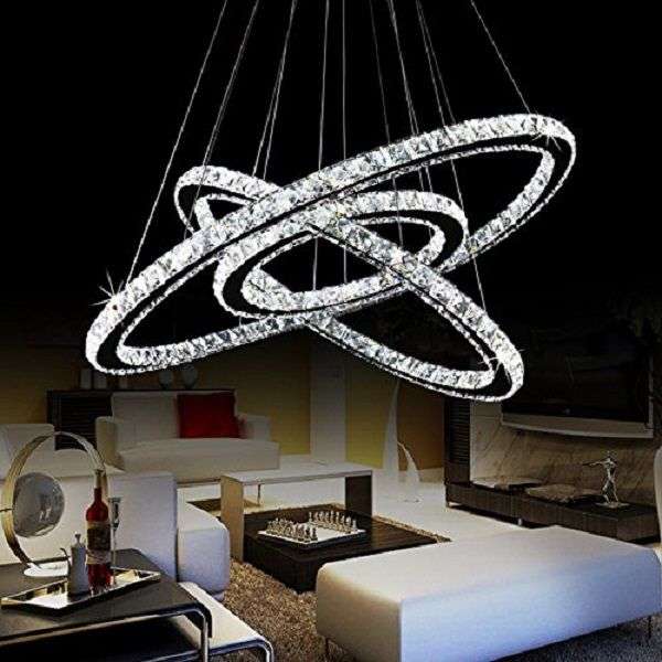 Crystal Chandelier Three Sides Triple Rings