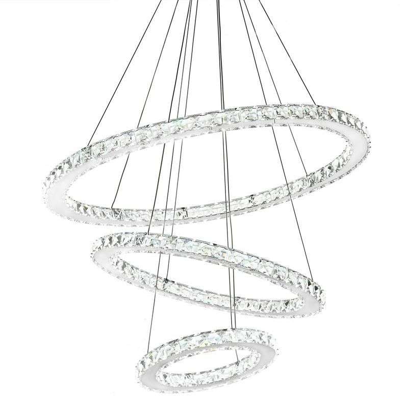 Crystal Chandelier Three Sides Triple Rings