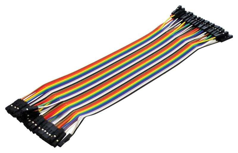 Jumper Wire, Bundle, 26 AWG, 40 Wires, Female - Female, 200 mm