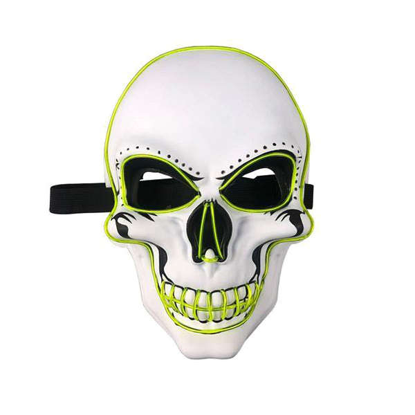 Neon LED Skull Mask - Green - Open Box