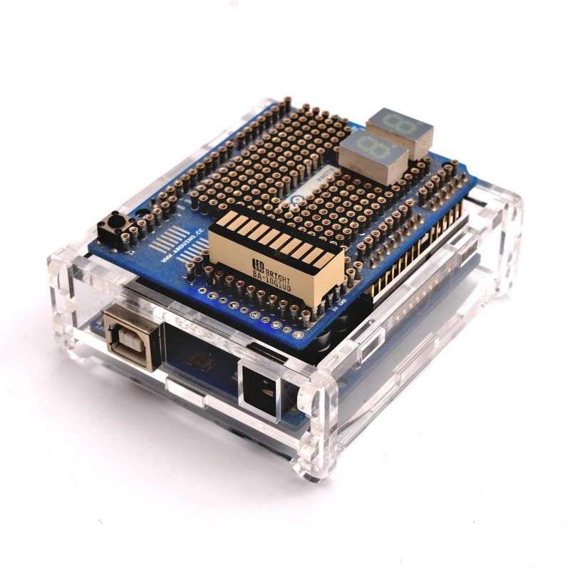 Arduino UNO R3 Acrylic Enclosure Case - Black