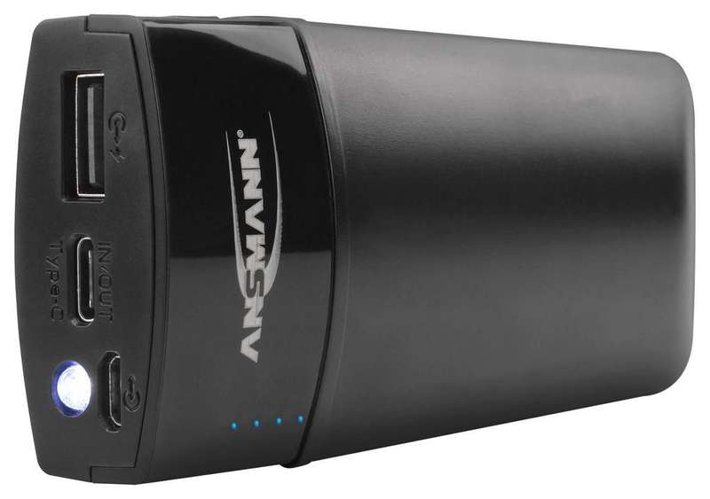 Ansmann Powerbank, 5000 mAh, Black, 5 V Rechargeable, USB, Type C,