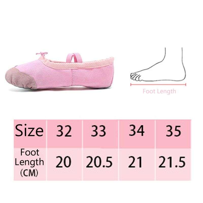 DHAO-Girls Pink Canvas Dance Slipper Ballet Gymnastics Yoga Shoes - EU 33