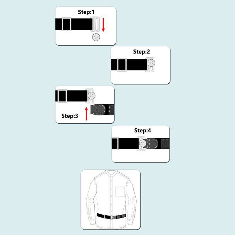 DHAO-Mens Shirt Stay Tuck It Belt Non-slip Wrinkle Bandage Super Belt - Black 2.5