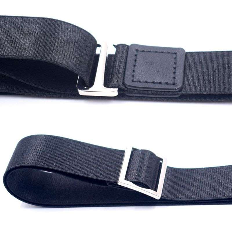 DHAO-Mens Shirt Stay Tuck It Belt Non-slip Wrinkle Bandage Super Belt - Black 2.5