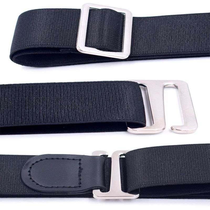 DHAO-Mens Shirt Stay Tuck It Belt Non-slip Wrinkle Bandage Super Belt - Black 2.5