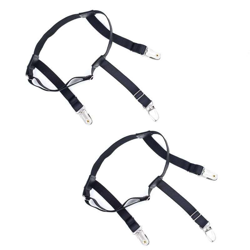 DHAO-Men's Shirt Stays Garters Suspenders Shirt Holder Elastic Straps Round