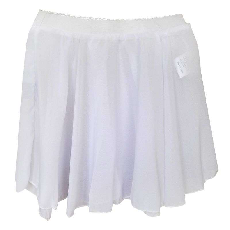DHAO-Girls Ballet Dance Basic Pull on Chiffon Skate Skirt Dancewear White - S