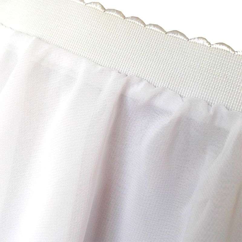 DHAO-Girls Ballet Dance Basic Pull on Chiffon Skate Skirt Dancewear White - S