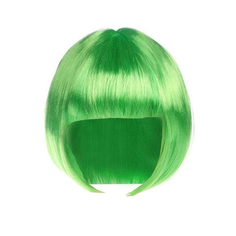 Dhao - Women's Short Hair Straight Bob Synthetic Wigs With Hair Bangs - Green