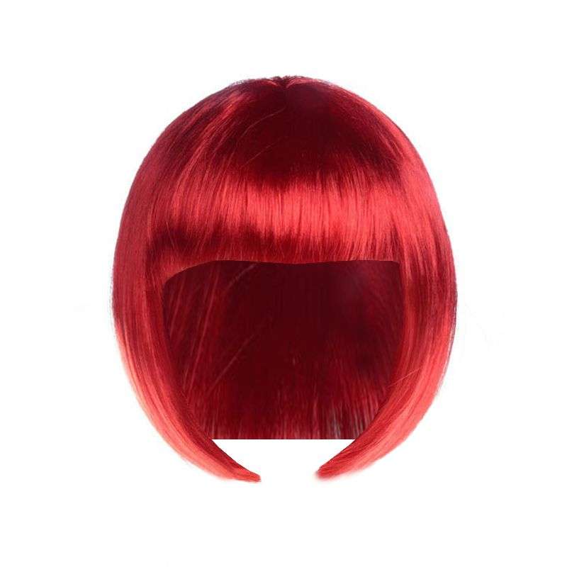 Dhao - Women's Short Hair Straight Bob Synthetic Wigs With Hair Bangs - Green