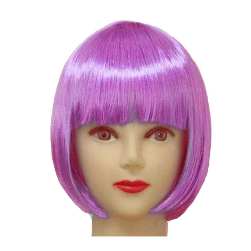 Dhao - Women's Short Hair Straight Bob Synthetic Wigs With Hair Bangs - Green